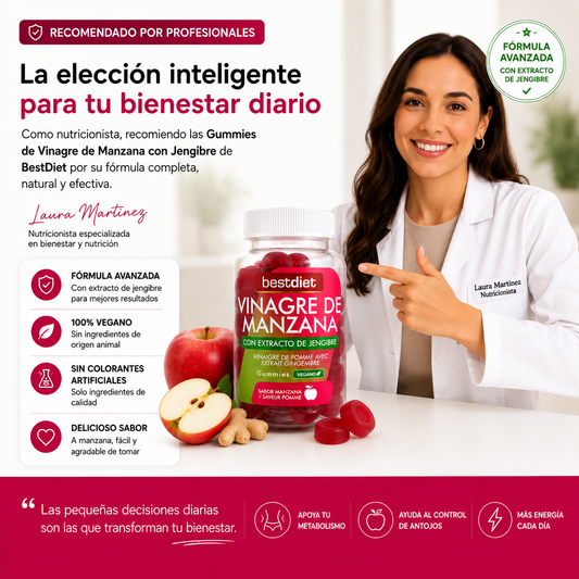 Gominolas Vinagre de Manzana, Transforma Tu Bienestar con Solo 2 Gummies al Dia