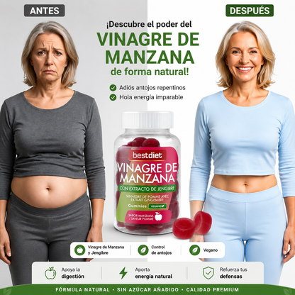 Gominolas Vinagre de Manzana, Transforma Tu Bienestar con Solo 2 Gummies al Dia